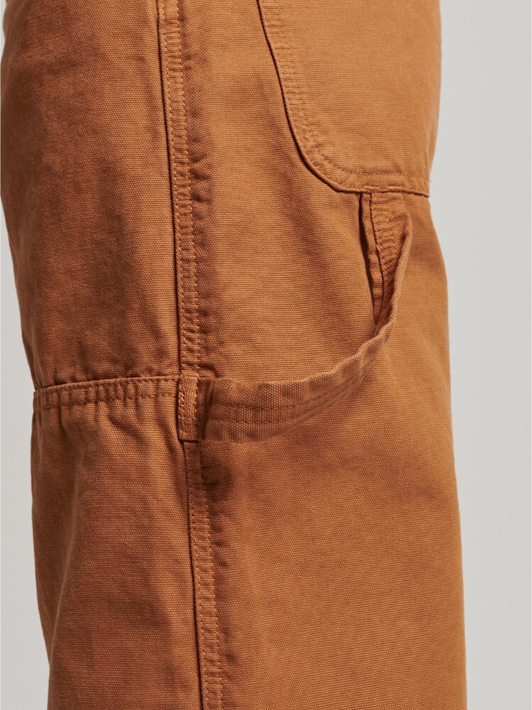 Superdry Organic Cotton Vintage Wide Carpenter Brown Cargo Trousers - Image 10 of 10