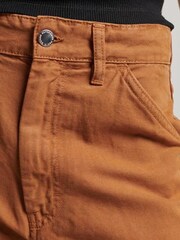 Superdry Organic Cotton Vintage Wide Carpenter Brown Cargo Trousers - Image 7 of 10