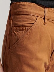 Superdry Organic Cotton Vintage Wide Carpenter Brown Cargo Trousers - Image 8 of 10