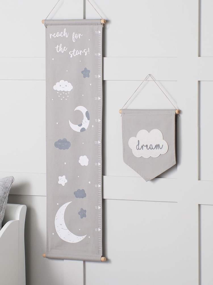 Ickle Bubba 2 Pack Grey The Cosmic Aura Collection 100% Cotton Wall Art - Image 1 of 3