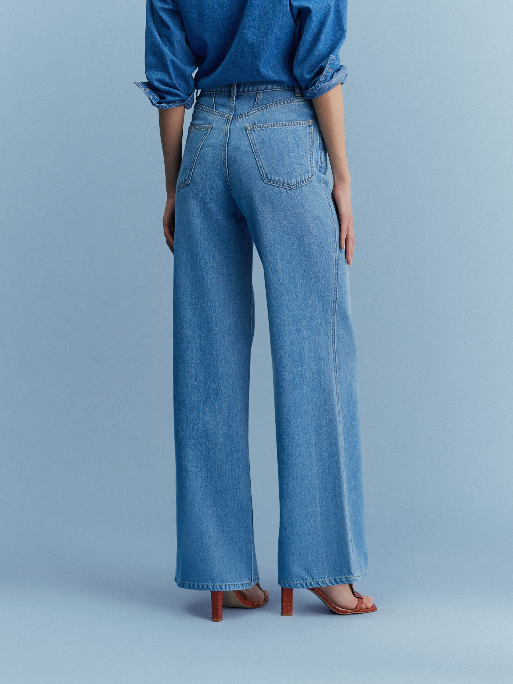 [送料込] mid-blue VTG cut wide denim Buy Mid Blue Loose Wide Leg Jeans from Next Netherlands