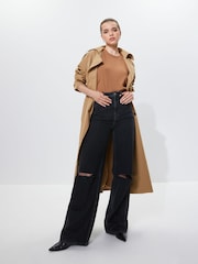 Washed Black Loose Wide Leg Jeans - Image 1 of 7