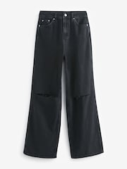 Washed Black Loose Wide Leg Jeans - Image 6 of 7
