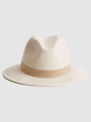 Reiss Ivory Ashbourne Wool Fedora Hat - Image 4 of 5