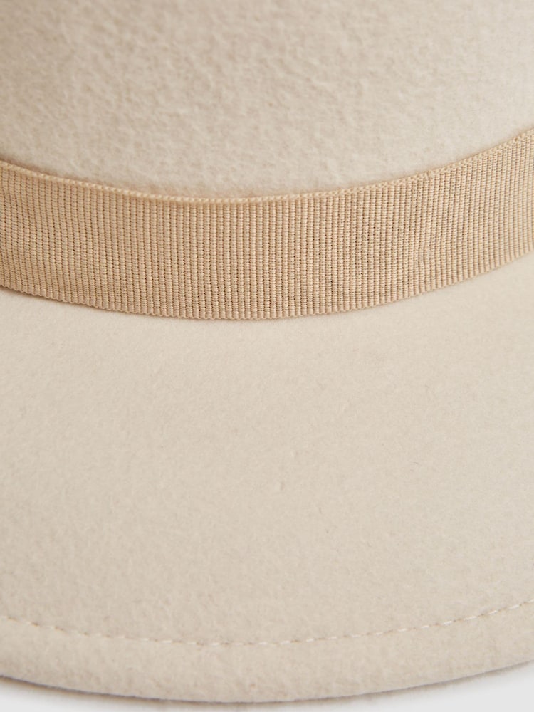 Reiss Ivory Ashbourne Wool Fedora Hat - Image 5 of 5