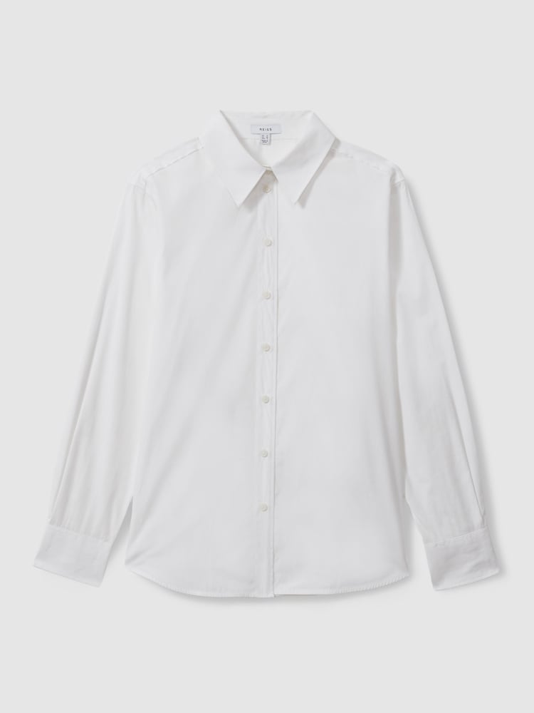 Reiss White Jenny Cotton Poplin Shirt - Image 2 of 5