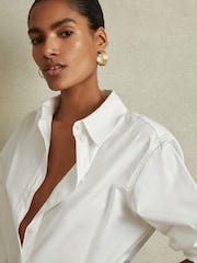 Reiss White Jenny Cotton Poplin Shirt - Image 4 of 5