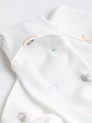 White Bright Animal 4 Pack Baby Printed Long Sleeve Sleepsuits (0-2yrs) - Image 13 of 13