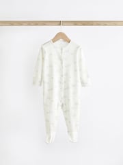 Delicate White Animal 7 Pack Baby Printed Long Sleeve Sleepsuits (0-2yrs) - Image 11 of 13