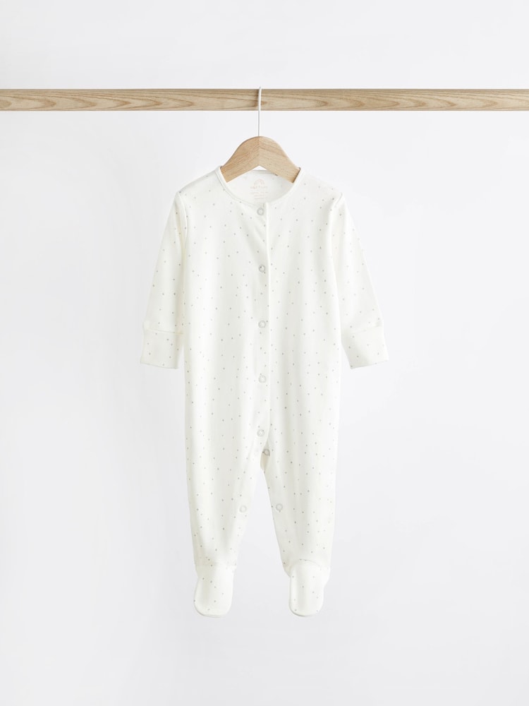 Delicate White Animal 7 Pack Baby Printed Long Sleeve Sleepsuits (0-2yrs) - Image 12 of 13