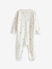 Delicate White Animal 7 Pack Baby Printed Long Sleeve Sleepsuits (0-2yrs) - Image 5 of 13
