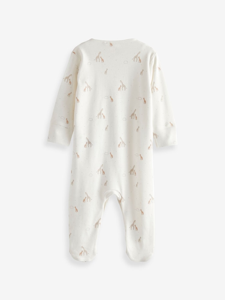 Delicate White Animal 7 Pack Baby Printed Long Sleeve Sleepsuits (0-2yrs) - Image 5 of 13