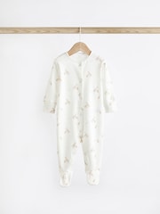 Delicate White Animal 7 Pack Baby Printed Long Sleeve Sleepsuits (0-2yrs) - Image 6 of 13