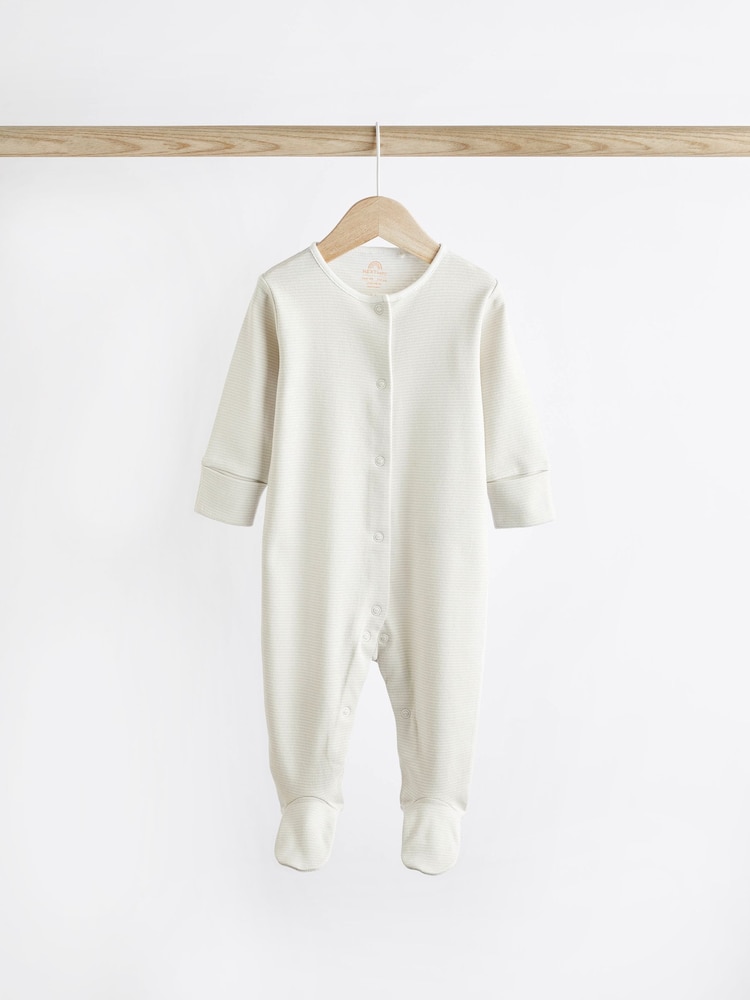 Delicate White Animal 7 Pack Baby Printed Long Sleeve Sleepsuits (0-2yrs) - Image 7 of 13