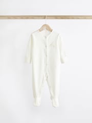 Delicate White Animal 7 Pack Baby Printed Long Sleeve Sleepsuits (0-2yrs) - Image 8 of 13
