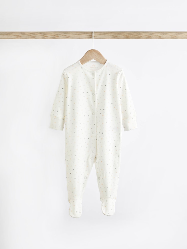 Delicate White Animal 7 Pack Baby Printed Long Sleeve Sleepsuits (0-2yrs) - Image 9 of 13