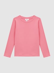 Reiss Pink Mai Mai Junior Long Sleeve Crew Neck T-Shirt - Image 2 of 5