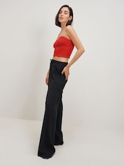 Red Bandeau Knit Top - Image 2 of 6
