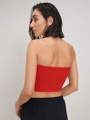 Red Bandeau Knit Top - Image 3 of 6