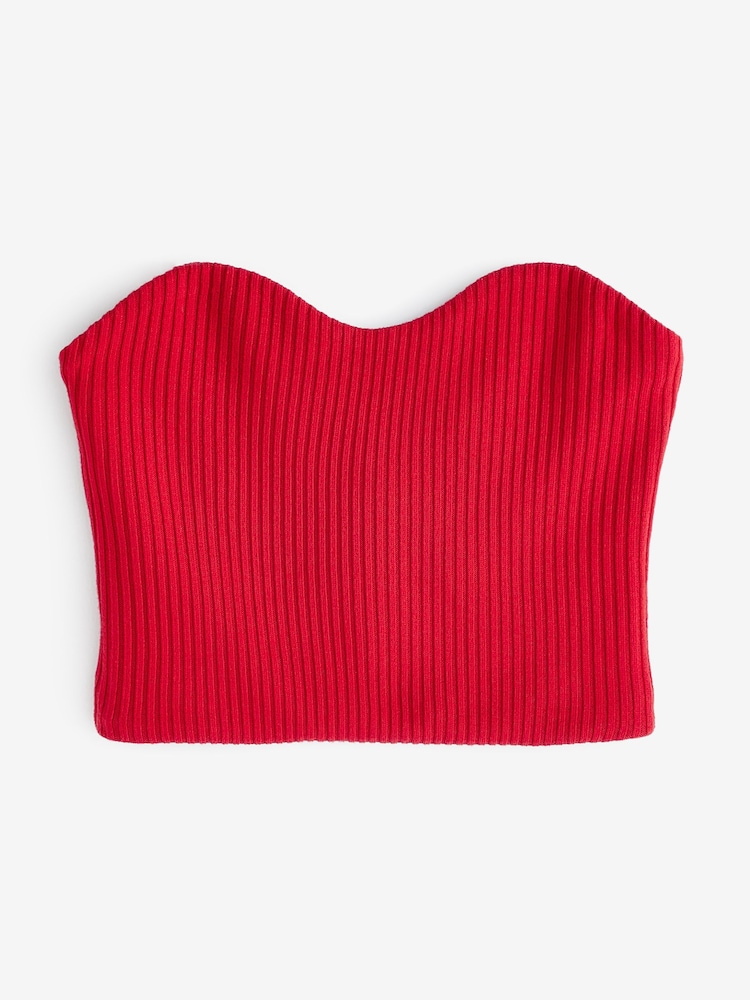 Red Bandeau Knit Top - Image 6 of 6