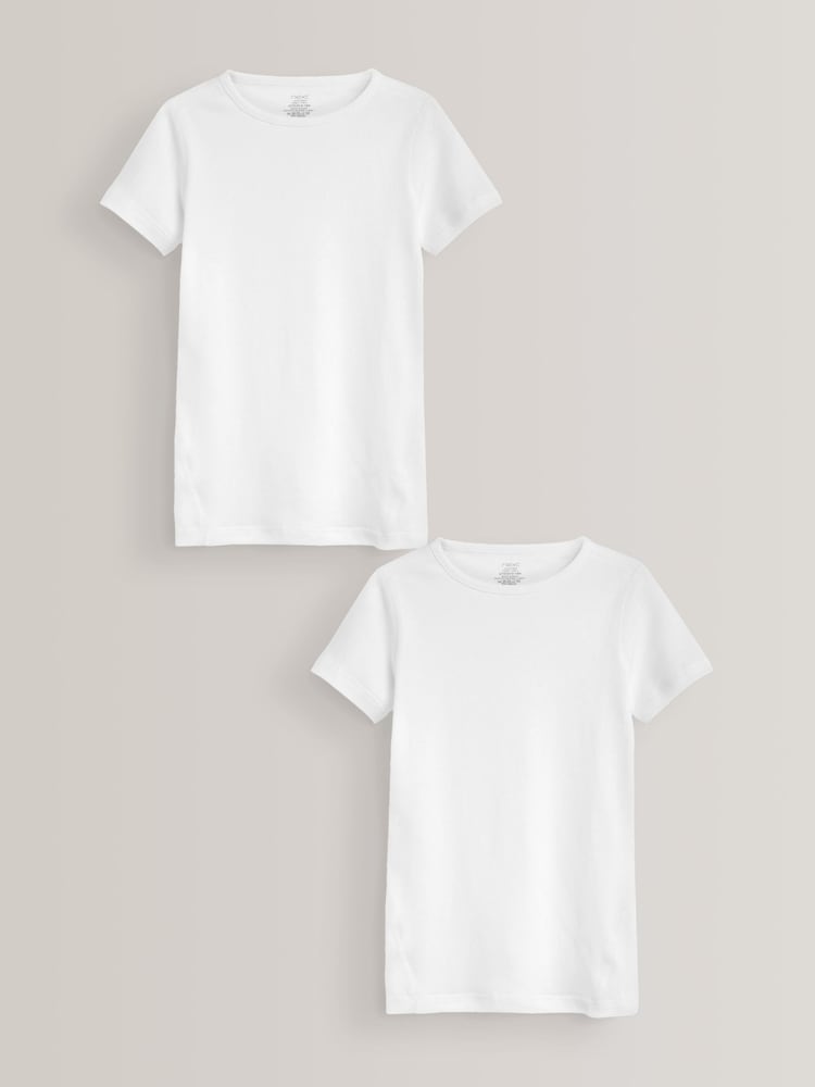 White Kind To Skin Short Sleeve Tops 2 Pack (9mths-12yrs) - Image 1 of 2 White Kind To Skin Short Sleeve Tops 2 Pack (9mths-12yrs) - Image 1 of 2