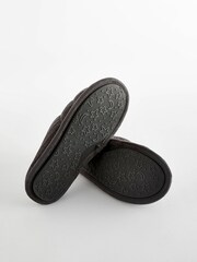 Charcoal Grey Quilted Mule Slippers - Image 7 of 8