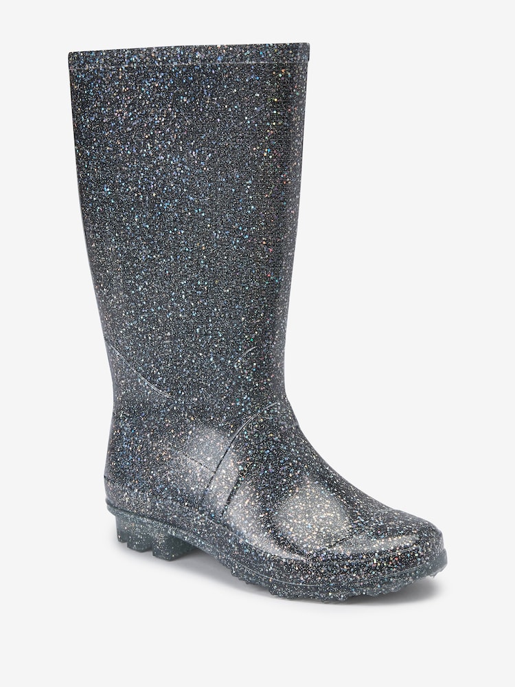 Silver Glitter Wellies - Image 2 of 4 Silver Glitter Wellies - Image 2 of 4