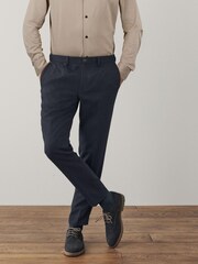 Blue Slim Fit Trimmed Donegal Formal Trousers - Image 1 of 8
