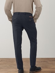 Blue Slim Fit Trimmed Donegal Formal Trousers - Image 2 of 8