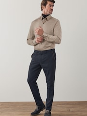 Blue Slim Fit Trimmed Donegal Formal Trousers - Image 4 of 8