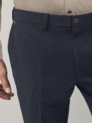 Blue Slim Fit Trimmed Donegal Formal Trousers - Image 5 of 8