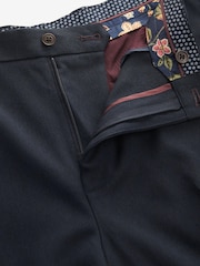 Blue Slim Fit Trimmed Donegal Formal Trousers - Image 8 of 8