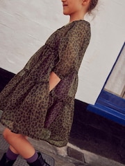 Animal Print Organza Wrap Dress (3-16yrs) - Image 4 of 6