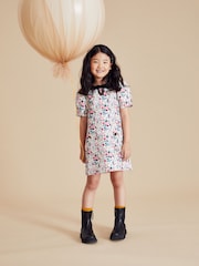 Pink Ditsy Jacquard Collar Dress (3mths-16yrs) - Image 2 of 7