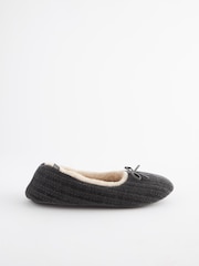 Charcoal Grey Corduroy Ballet Slippers - Image 3 of 7
