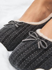 Charcoal Grey Corduroy Ballet Slippers - Image 4 of 7