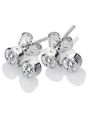 Hot Diamonds Silver Tone Tender White Topaz Double Drop Earrings - Image 1 of 3