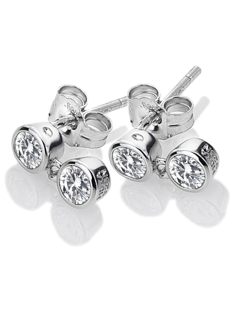 Hot Diamonds Silver Tone Tender White Topaz Double Drop Earrings - Image 1 of 3