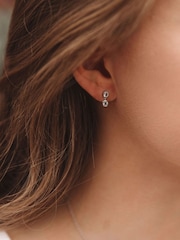 Hot Diamonds Silver Tone Tender White Topaz Double Drop Earrings - Image 3 of 3