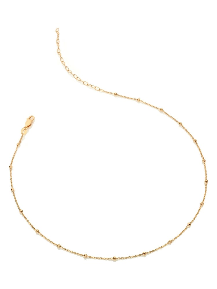 Hot Diamonds Gold Tone Embrace Beaded Cable 32-39cm Chain Necklace - Image 1 of 3