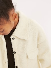 Creme - Hemdjacke aus Teddy-Fleece (3–16 Jahre) - Bild 3 von 7