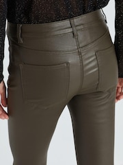 Khaki Green Coated Skinny Jeans - Image 4 of 6