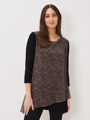 Phase Eight Mika Black Printed Penele Top - Image 1 of 1