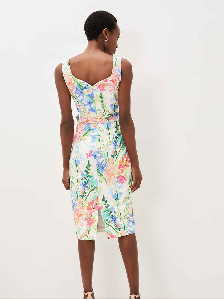 Phase Eight White Floral Serina Midi Dress - Image 2 of 6