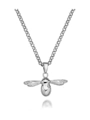 Hot Diamonds Silver Tone Natural Bee Pendant Necklace - Image 2 of 3