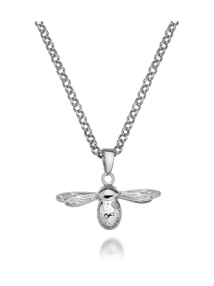 Hot Diamonds Silver Tone Natural Bee Pendant Necklace - Image 2 of 3
