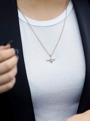 Hot Diamonds Silver Tone Natural Bee Pendant Necklace - Image 3 of 3