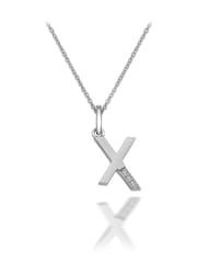 Hot Diamonds Silver Micro Initial Pendant Necklace - Image 1 of 2