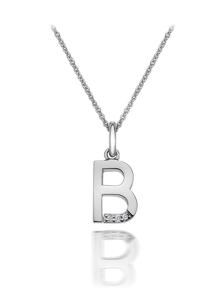 Hot Diamonds Silver Micro Initial Pendant Necklace - Image 1 of 2