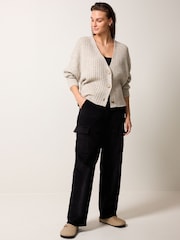 Schwarz - Cord-Cargohose - Bild 1 von 6